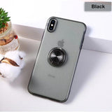 Ultra Thin Transparent Phone Case For iPhone XS MAX XR X 8 7 6 6S Plus Car Magnetic Cases Finger Ring Holder Cover Coque