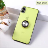 Ultra Thin Transparent Phone Case For iPhone XS MAX XR X 8 7 6 6S Plus Car Magnetic Cases Finger Ring Holder Cover Coque