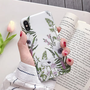 LOVECOM Art Flowers Banana Leaf Phone Case For iPhone XS Max XR 6 6S 7 8 Plus X Retro Style Flower Floral Soft Phone Back Cover