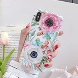 LOVECOM Art Flowers Banana Leaf Phone Case For iPhone XS Max XR 6 6S 7 8 Plus X Retro Style Flower Floral Soft Phone Back Cover