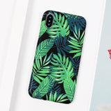 LOVECOM Art Flowers Banana Leaf Phone Case For iPhone XS Max XR 6 6S 7 8 Plus X Retro Style Flower Floral Soft Phone Back Cover