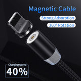 Ykz cabo magnético micro cabo usb para iphone samsung tipo c carga magnética cabo usb micro usb c ímã telefone cabo de iluminação