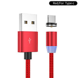 Ykz cabo magnético micro cabo usb para iphone samsung tipo c carga magnética cabo usb micro usb c ímã telefone cabo de iluminação