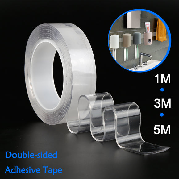 1/2/3/5m Reusable Double-Sided Adhesive Nano Traceless Tape Removable Sticker Washable Adhesive Loop Disks Tie Glue Gadget