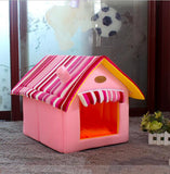 Home Shape Foldable Pet Cat Cave House Cat Kitten Bed Cama Para Cachorro Soft Winter Warm Dogs Kennel Nest Dog Cat