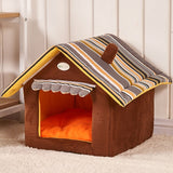 Home Shape Foldable Pet Cat Cave House Cat Kitten Bed Cama Para Cachorro Soft Winter Warm Dogs Kennel Nest Dog Cat