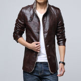 Plus Size M~6XL, 7XL, 8XL New Leather Jacket Men's Casual Fleece Warm Motorcycle Leather jacket Men's Slim PU Leather Jacket