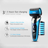 Rechargeable Electric Shaver for Men Floating 4 Blade Waterproof  Bread Trimmer Quick Charge Electric Razor Shaving Machine 40D