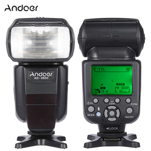 Andoer AD-980II E-TTL HSS 1/8000s Master Slave GN58 Flash Speedlite for Canon 5D Mark III/5D Mark II/6D/5D/7D/60D/50D/40D/30D/700D/100D/650D/600D/550D/500D/450D DSLR Camera