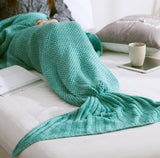 Cozy Cotton-Knit Mermaid Tail Blanket