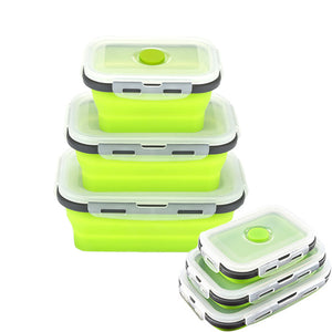 Lunch Boxes Collapsible Silicone Food Storage Container -Collapsible Meal Prep Container for Kitchen