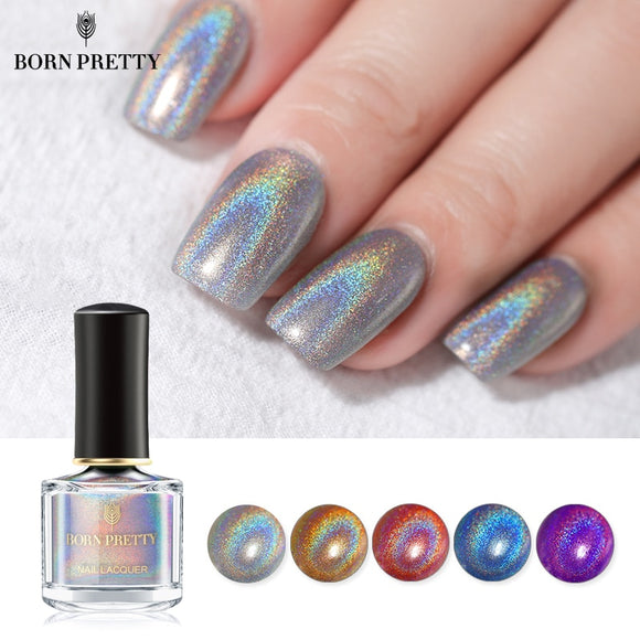 BORN PRETTY Holographic Laser Nail Polish 6ml Flourish Series Varnish Shining Glitter Nail Art Lacquer Polish