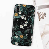 LOVECOM Art Flowers Banana Leaf Phone Case For iPhone XS Max XR 6 6S 7 8 Plus X Retro Style Flower Floral Soft Phone Back Cover