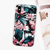 LOVECOM Art Flowers Banana Leaf Phone Case For iPhone XS Max XR 6 6S 7 8 Plus X Retro Style Flower Floral Soft Phone Back Cover