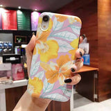 LOVECOM Art Flowers Banana Leaf Phone Case For iPhone XS Max XR 6 6S 7 8 Plus X Retro Style Flower Floral Soft Phone Back Cover